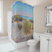 ビーチ沿岸絵画のシャワーカーテン シャワーカーテン (インサイチュ)