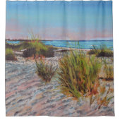 ビーチ沿岸絵画のシャワーカーテン シャワーカーテン (正面)