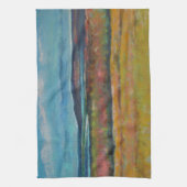 ビーチ沿岸色彩の鮮やか砂丘アートワークのキッチンタオル キッチンタオル (縦)
