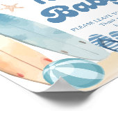 ビーチ沿岸赤ちゃんシャワーベビー本 ポスター (角)