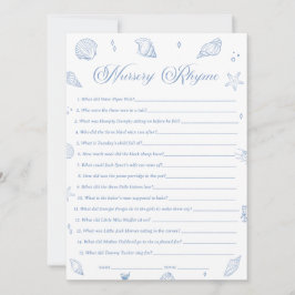 ビーチ沿岸赤ちゃんシャワー子供部屋韻ゲームカード 招待状