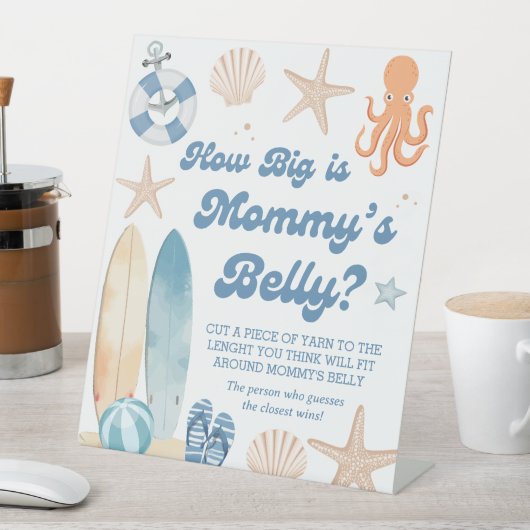 ビーチ沿岸赤ちゃんシャワー彼女の腹の大きさ 台座サイン (インサイチュ)
