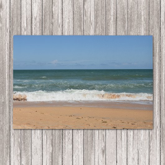 ビーチ波が海岸に打ち寄せる ドアマット