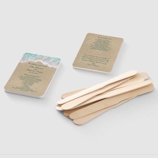 ビーチ波とヒトデ結婚式 プログラムファン ハンドファン (組立なし)