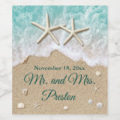 ビーチ波とヒトデ ワインラベル (シングルラベル)