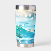 ビーチ波ターコイズ海 保温保冷タンブラー (背面)