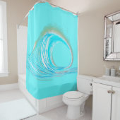 ビーチ波ティール（緑がかった色） シャワーカーテン (インサイチュ)