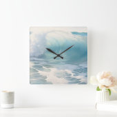 ビーチ波テーマ絵画ズ スクエア壁時計 (ホーム)