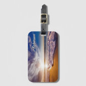 ビーチ波パーソナライズされた ラゲッジタグ (正面縦)