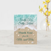 ビーチ波写真サンキューカード カード (黄色い花)