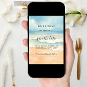 ビーチ波水色の結婚式の日付を保存 セーブザデート