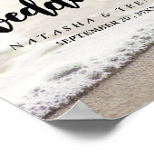 ビーチ波結婚のウェルカムサイン ポスター (角)