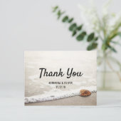 ビーチ波結婚の感謝 ポストカード (スタンド正面)