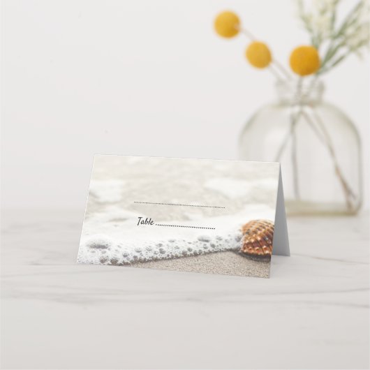 ビーチ波結婚の護衛カード プレイスカード (正面)