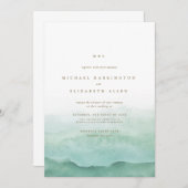 ビーチ波結婚式招待状 招待状 (正面/裏面)