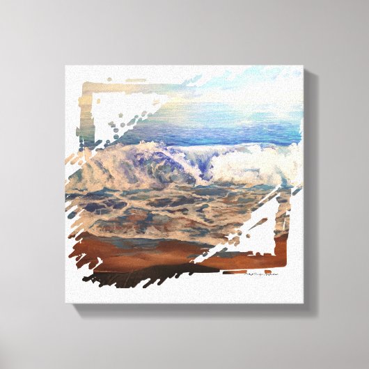 ビーチ波青 キャンバスプリント (正面)