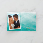 ビーチ波&ヒトデの写真サンキューカード カード (内部)