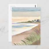 ビーチ波 | 沿岸海水色 ポストカード (正面/裏面)