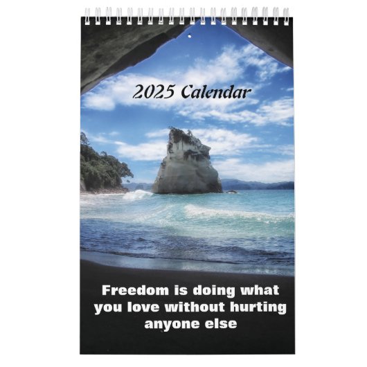 ビーチ洞窟の恋人2025 カレンダー (カバー)