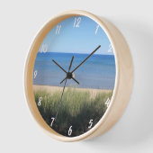 ビーチ海ウォータースカイブルーグリーンショア風光明媚な贈り物 壁時計 (傾斜)