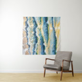 ビーチ海グリーンブルーイエローデザイン345 タペストリー (インサイチュ(横))