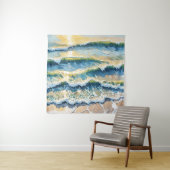 ビーチ海グリーンブルーイエローデザイン345 タペストリー (インサイチュ)