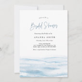 ビーチ海コースタルダスティブルーブライダルシャワー 招待状 (正面)