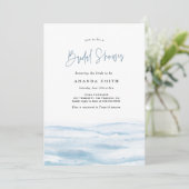 ビーチ海コースタルダスティブルーブライダルシャワー 招待状 (スタンド正面)