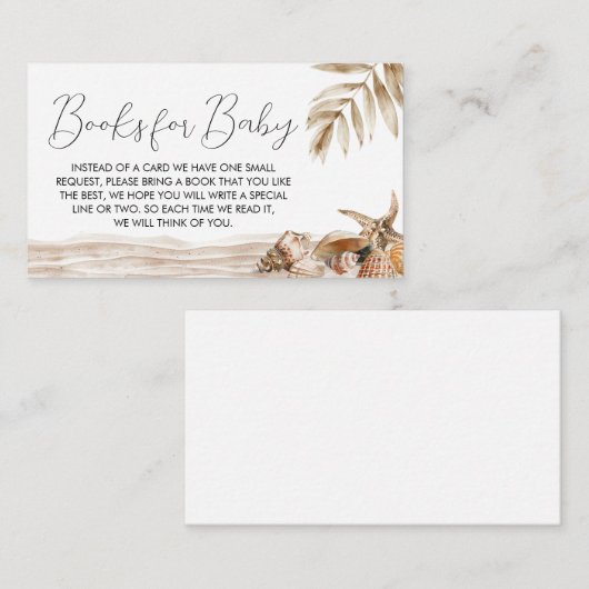ビーチ海サンゴ赤ちゃんシャワーブックベビー エンクロージャーカード (正面/裏面)