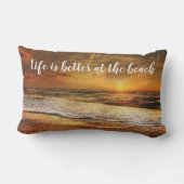 ビーチ海サンセットフォト引用文ランバーピロー ランバークッション (裏面)