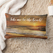 ビーチ海サンセットフォト引用文ランバーピロー ランバークッション (ブランケット)