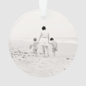 ビーチ海サンドイニシャルブルーフォトキープサケ オーナメント (裏面)