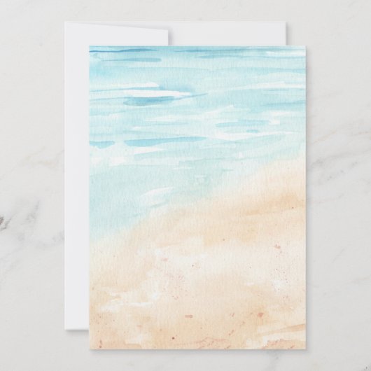 ビーチ海サーフアドベンチャーベビーシャワーボーイ 招待状 (裏面)