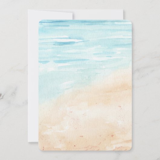 ビーチ海サーフ・アドベンチャーがブルー・ベビー・シャワーを開始 招待状 (裏面)