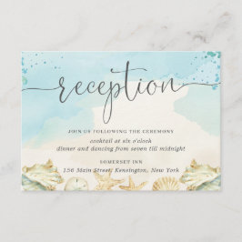 ビーチ海シェル宛先ウェディング披露宴 エンクロージャーカード