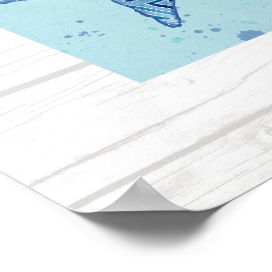 ビーチ海ショアウォールアートホエールタートカートスターフィッシュ ポスター (角)