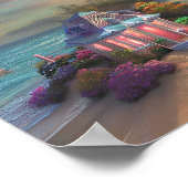 ビーチ海シーサイドコテージアート ポスター (角)