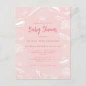 ビーチ海シーシェルガールズベビーシャワー ポストカード (正面)