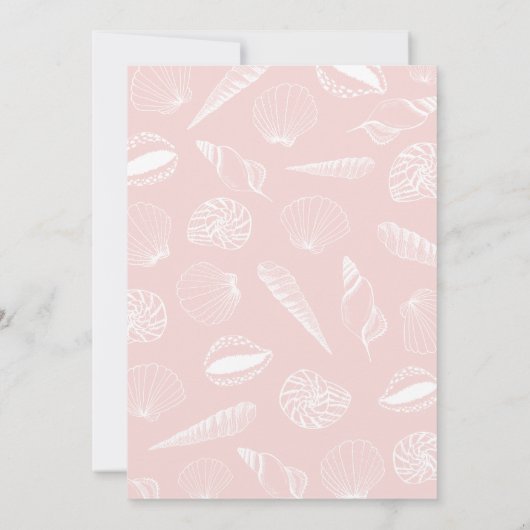 ビーチ海シーシェルガールズベビーシャワー 招待状 (裏面)