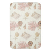 ビーチ海シーシェルコーラルスターフィッシュウォーターの色 バスマット (正面縦)