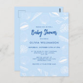 ビーチ海シーシェルボーイベビーシャワー ポストカード (正面/裏面)