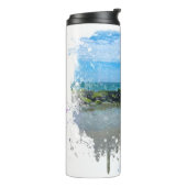 *~*ビーチ海シー航海の抽象芸術ドリップサーマル タンブラー (回転左)