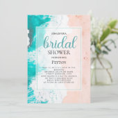 ビーチ海ターコイズタンブライダルシャワー 招待状 (スタンド正面)