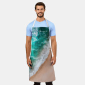 ビーチ海ターコイズ砂熱帯夏 エプロン (着用した状態)