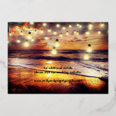 ビーチ海テーマ日付の保存 箔招待状 (裏面)