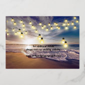 ビーチ海テーマ日付の保存 箔招待状 (裏面)