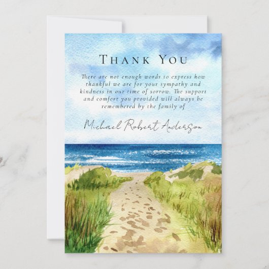 ビーチ海トリビュート悔やみや弔慰葬儀 サンキューカード (正面)