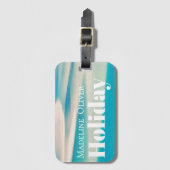ビーチ海バケーションモダンコースタルトラベル ラゲッジタグ (正面縦)