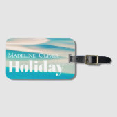 ビーチ海バケーションモダンコースタルトラベル ラゲッジタグ (正面横)