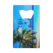 ビーチ海パームツリーライフはビーチクーラーボックス クレジットカード栓抜き (正面)